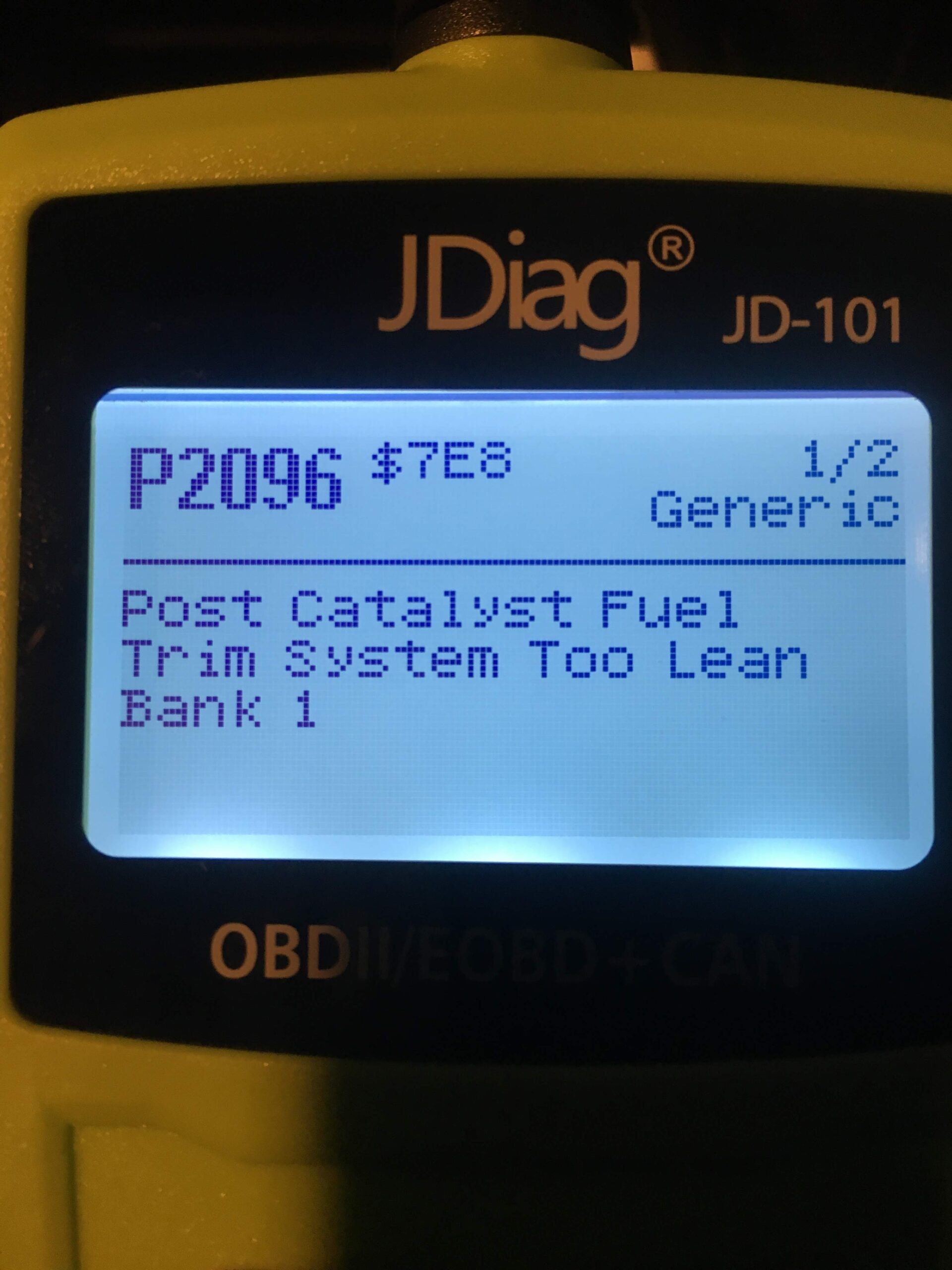 Post Catalyst Fuel Trim System and Common Trouble Codes